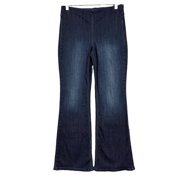 Ella Moss Jeans Womens 8 Blue‎ Pull On Flare Dark Wash Elastic Waist Preppy Boho - Picture 1 of 15
